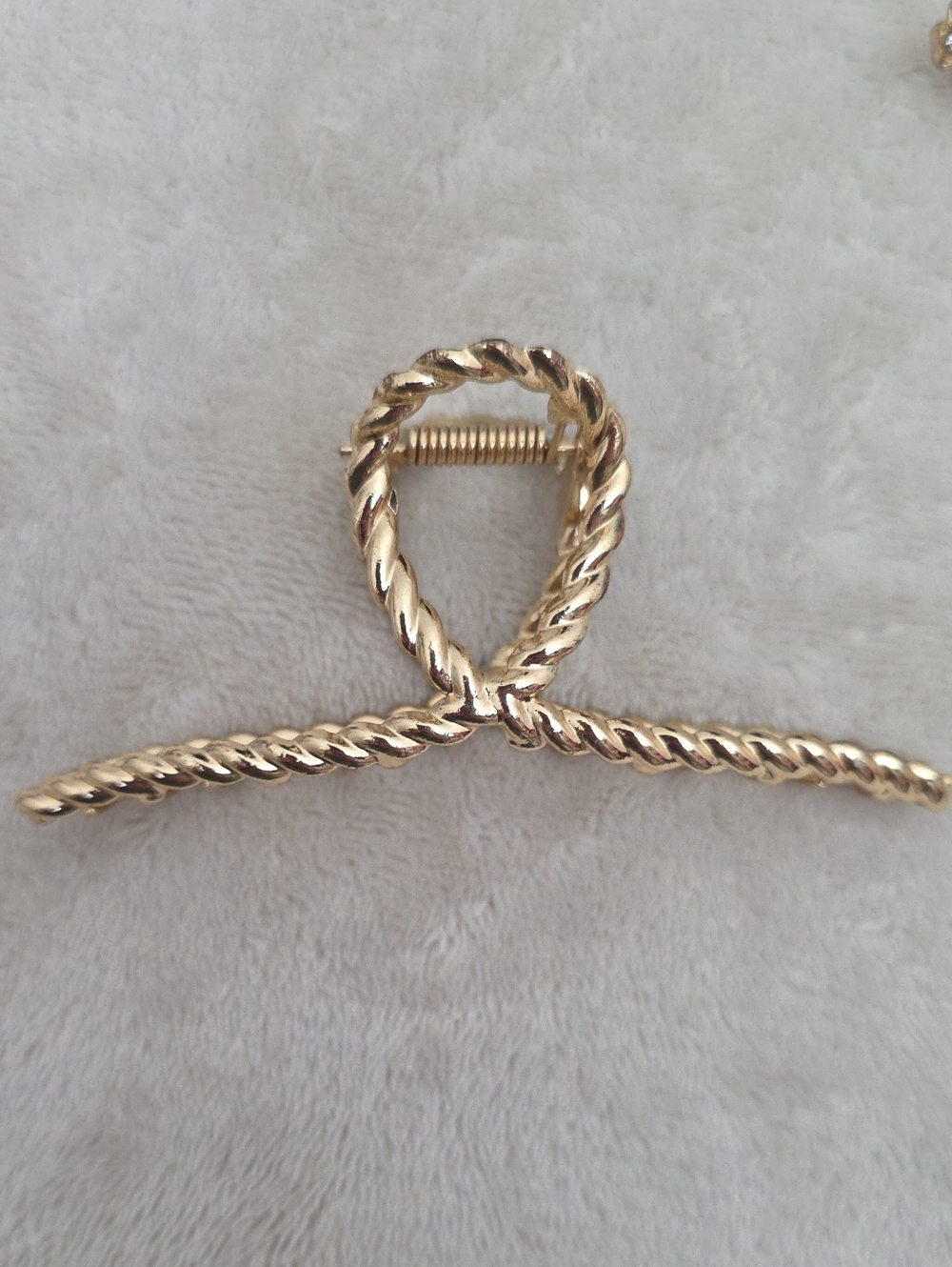 Anthropologie Gold Bow Hair Claw Clip Set Rhinestone & Rope Textured - Picture 5 of 7